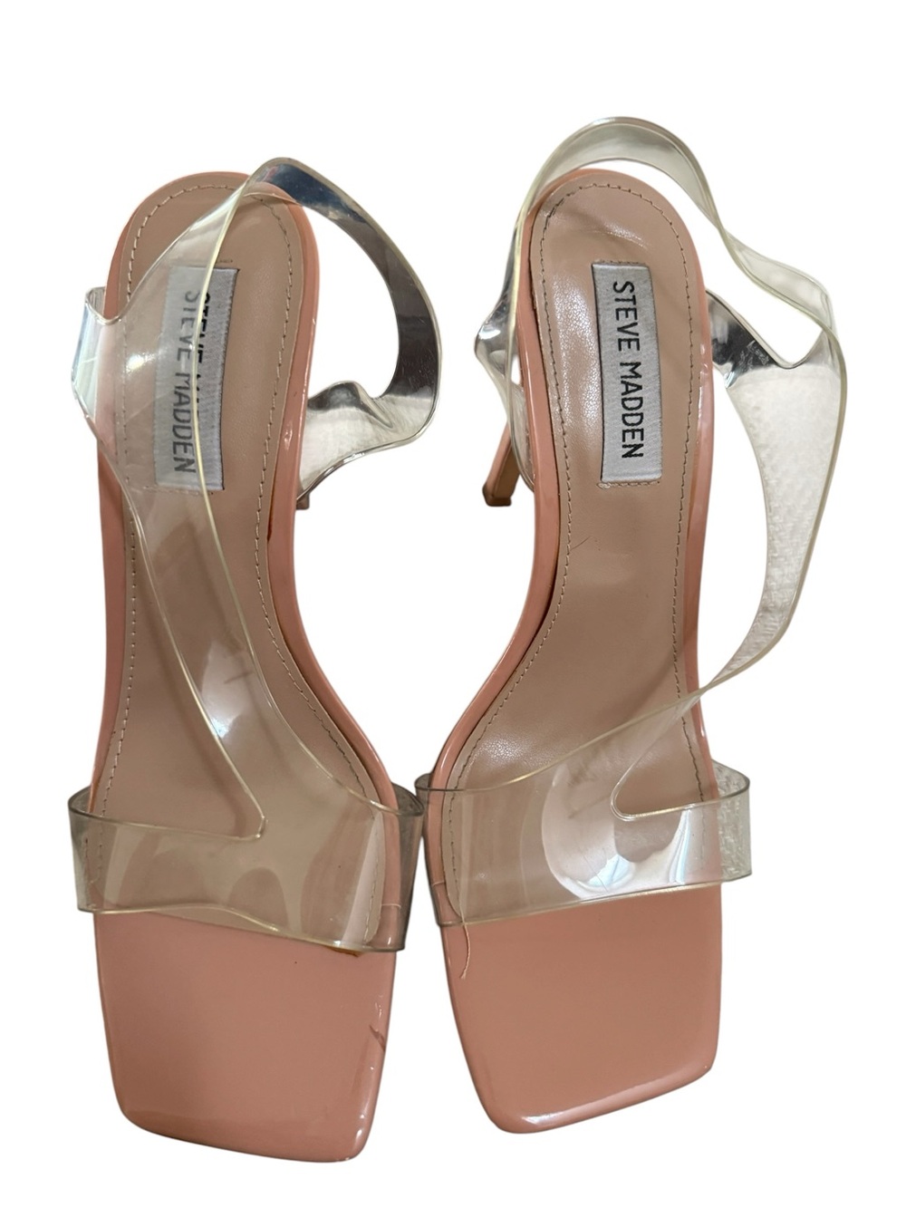Steve Madden Nude Clear Strap Slingback Heels Nila size 7.5